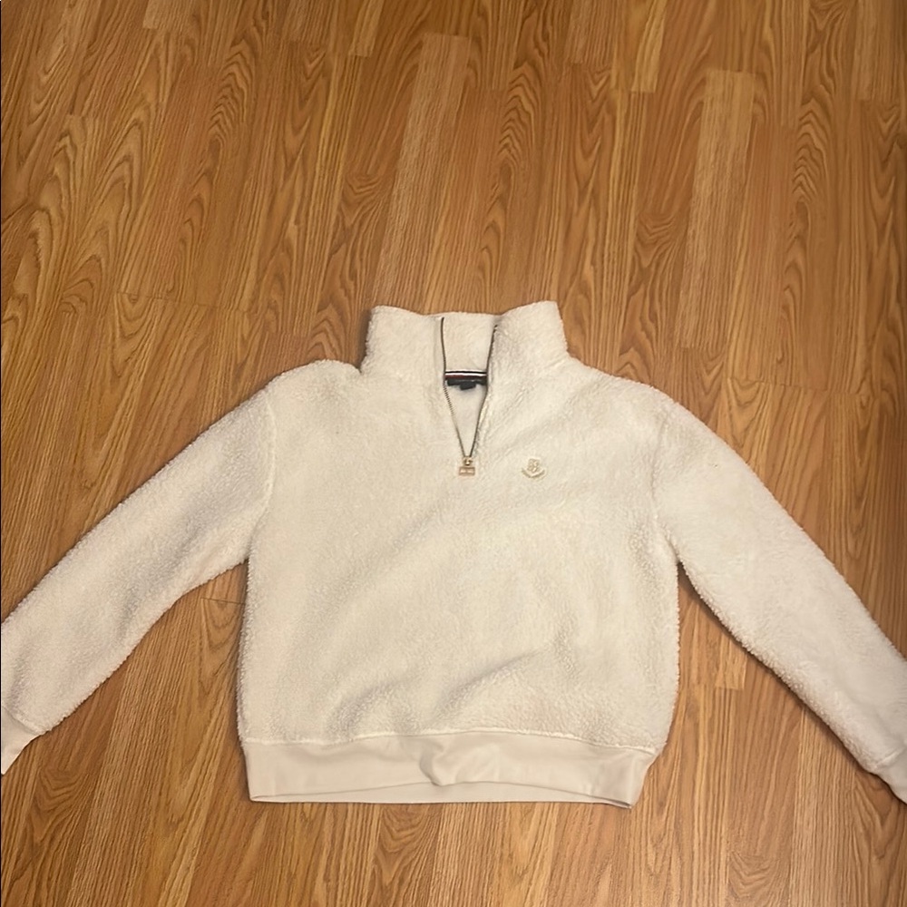 Cozy White Quarter-Zip Pullover